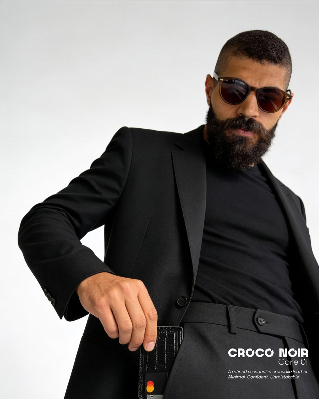 Croco Noir Core 01 Card Holder