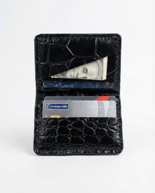 Croco noir 01 - Leather wallet