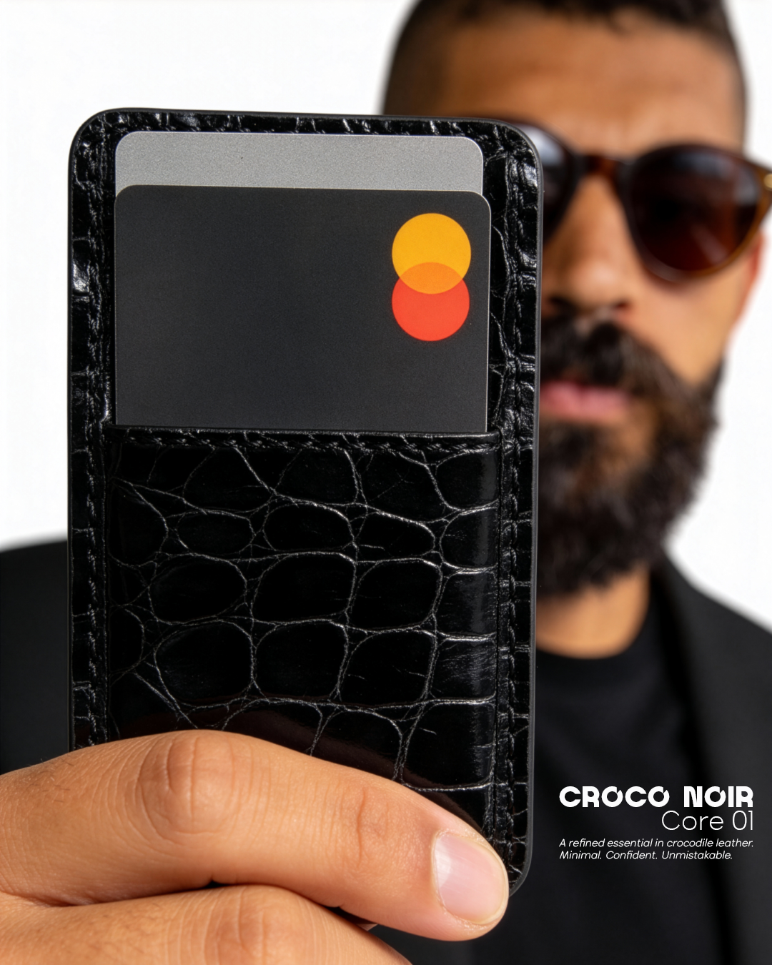 Croco Noir Core 01 Card Holder