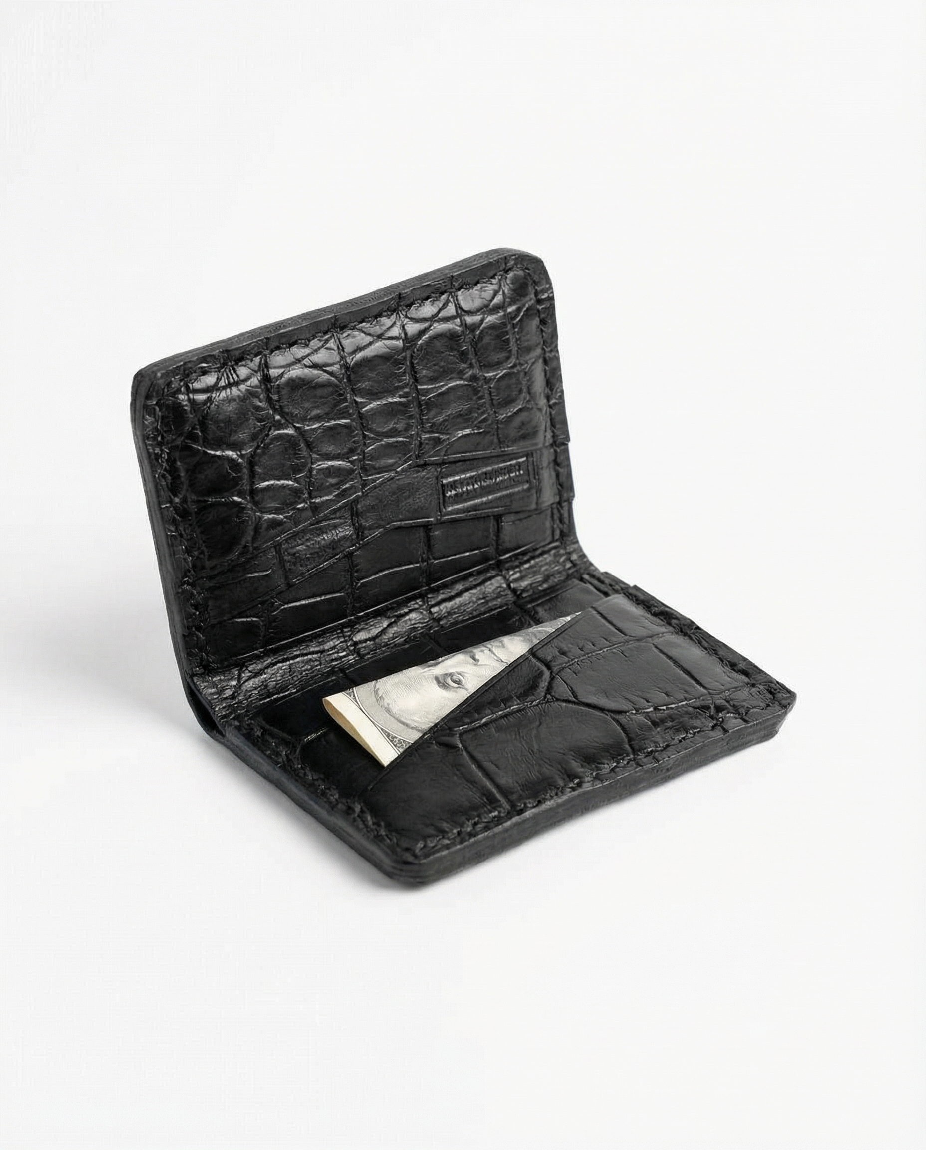 Croco noir 01 - Leather wallet