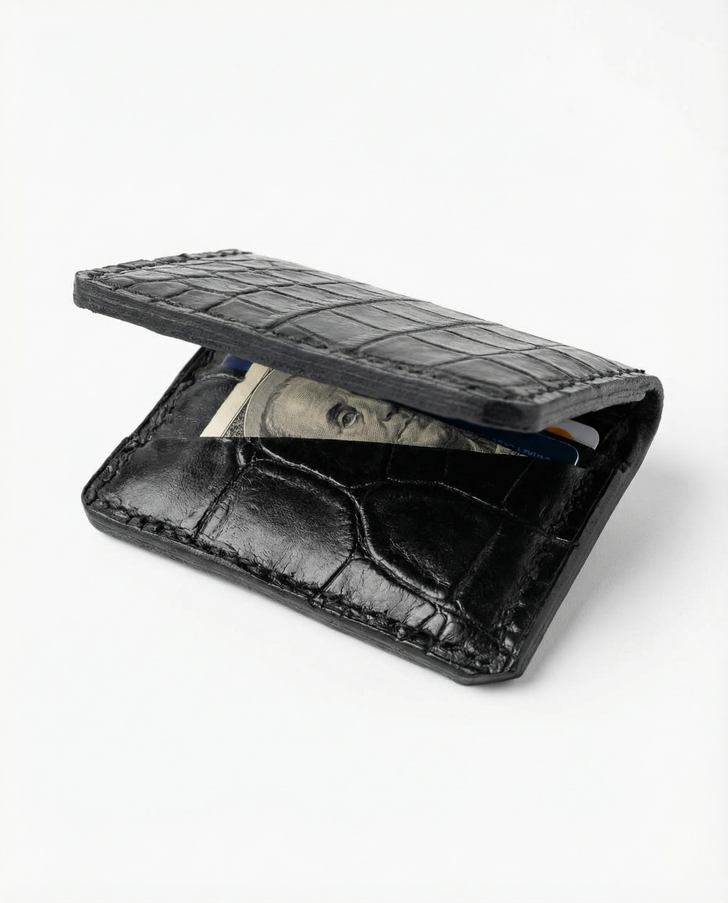 Croco noir 01 - Leather wallet