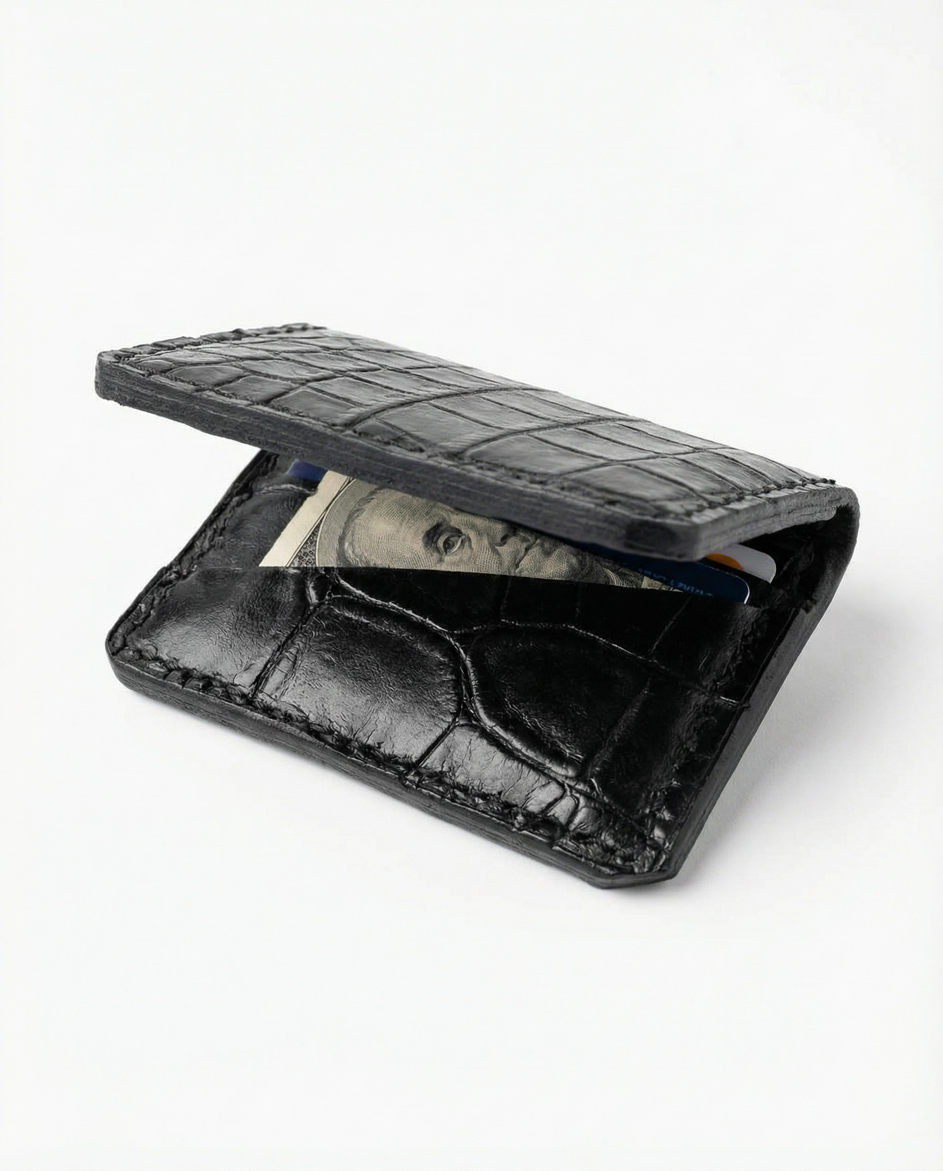 Croco noir 01 - Leather wallet