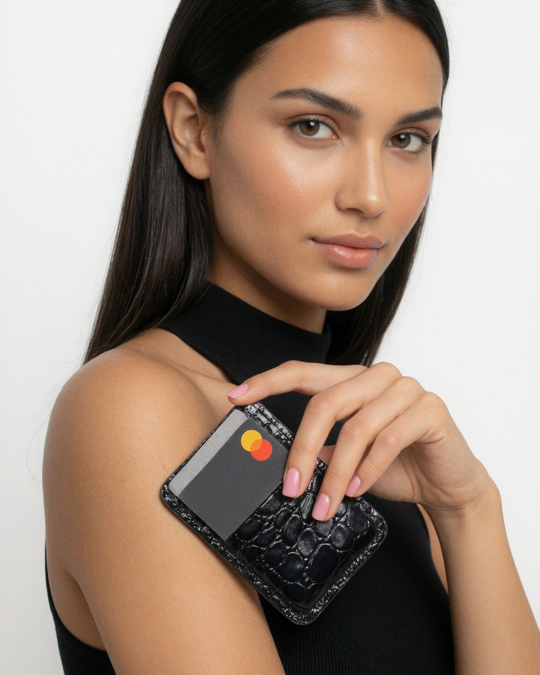 Croco Noir Core 01 Card Holder