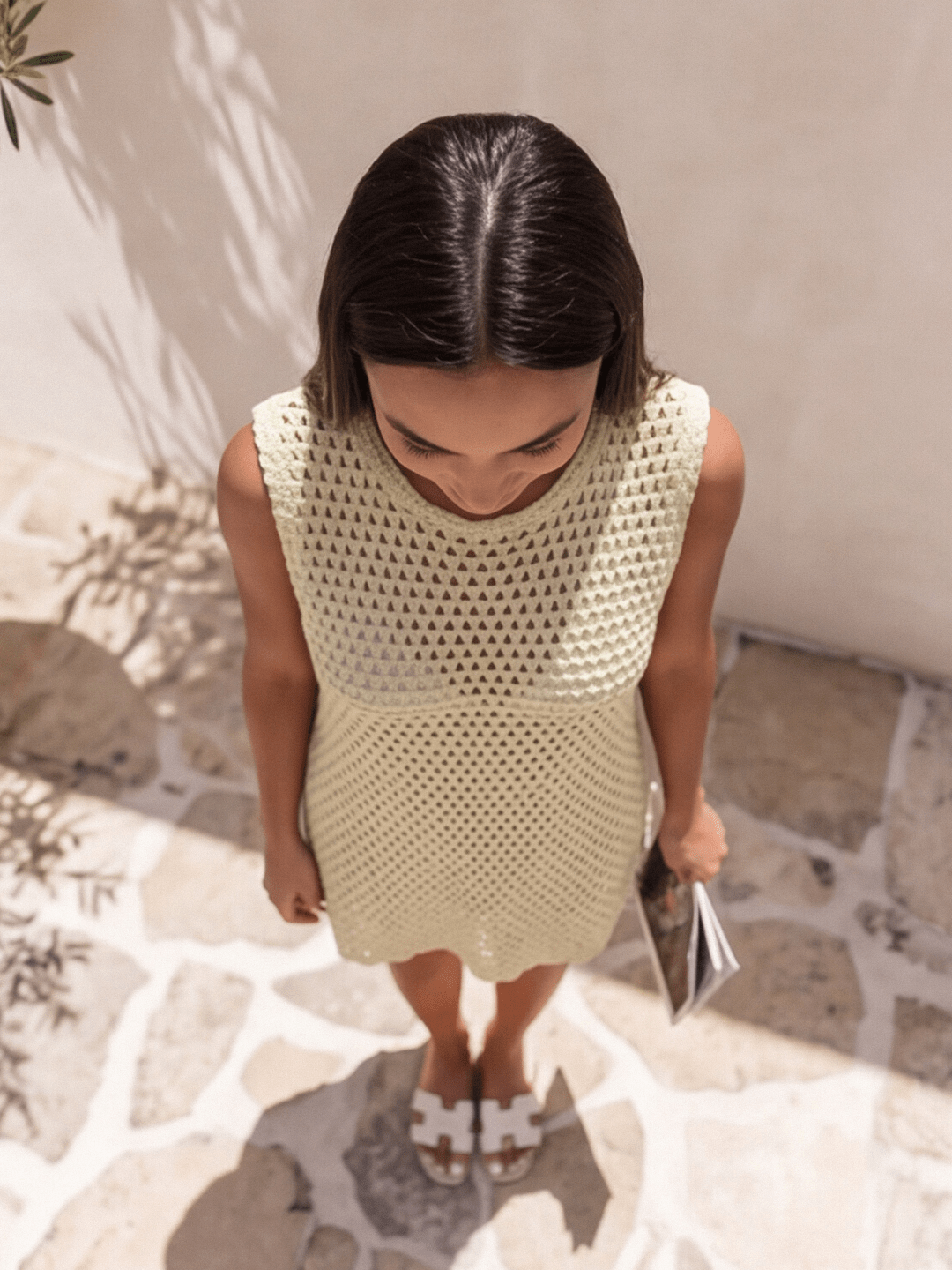 Luna Crochet Knit Mini Dress - Orimal