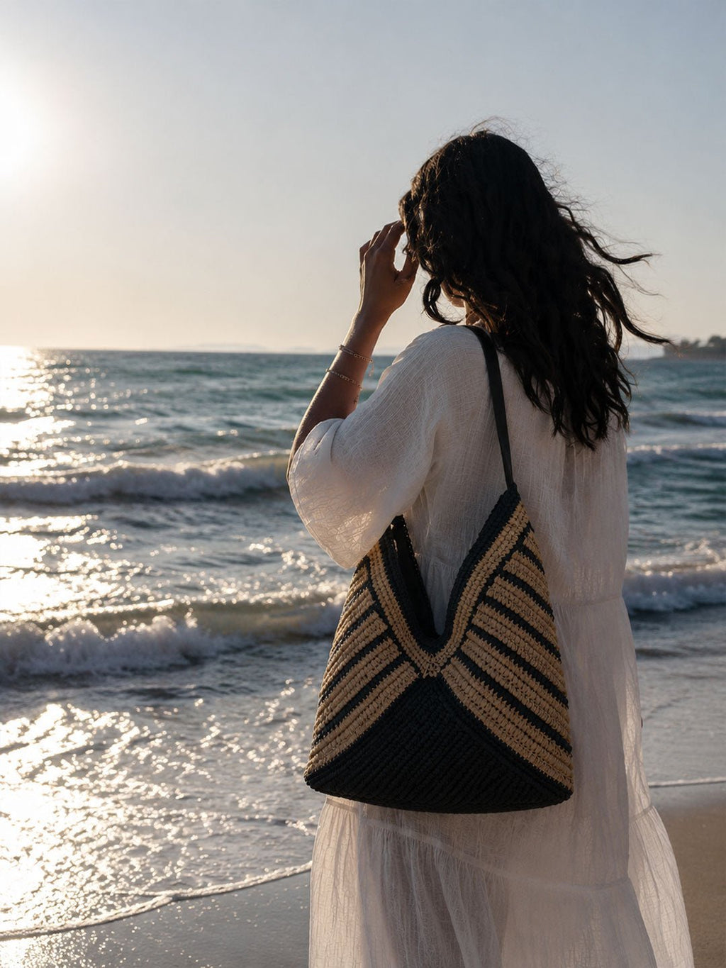 Noir Woven Hobo Tote - Orimal