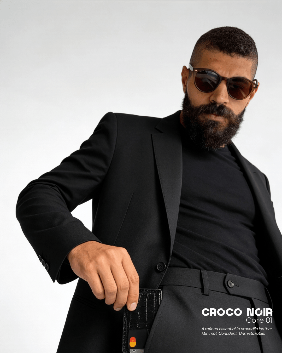 Croco Noir Core 01 Card Holder - Orimal