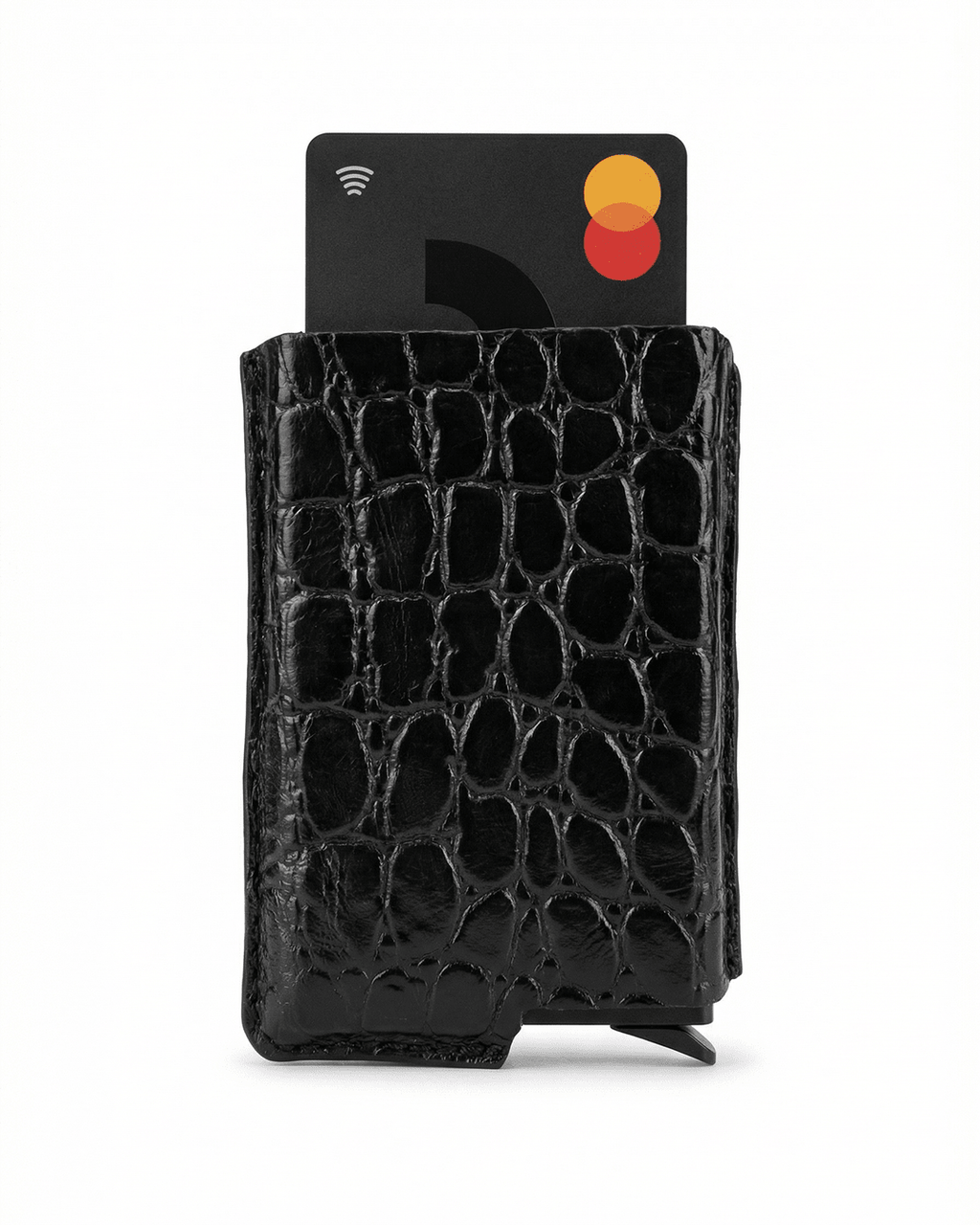 Croco Noir Core 01 Card Holder Side Slider Mechanism, RFID/NFC Blocking - Orimal