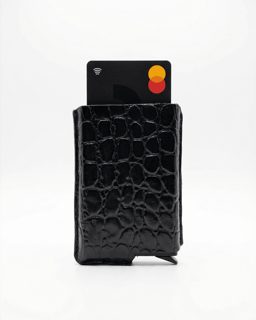 Croco Noir Core 01 Card Holder Side Slider Mechanism, RFID/NFC Blocking - Orimal