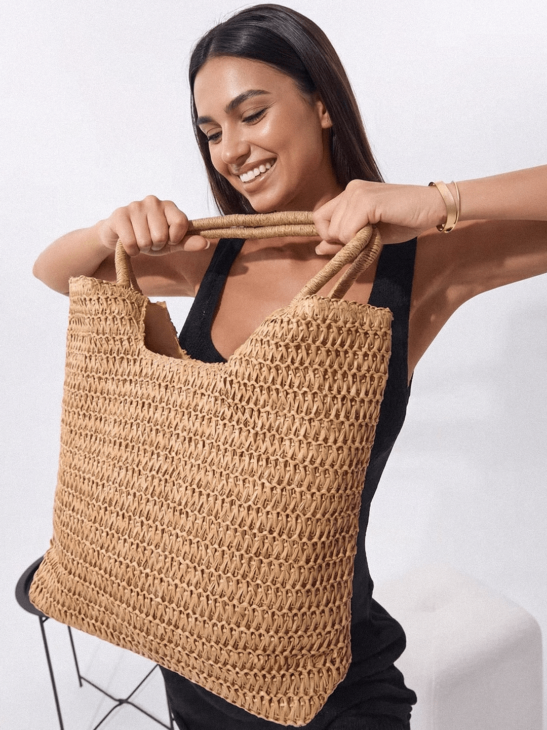 Maréa Straw Shoulder beach Tote bag - Orimal