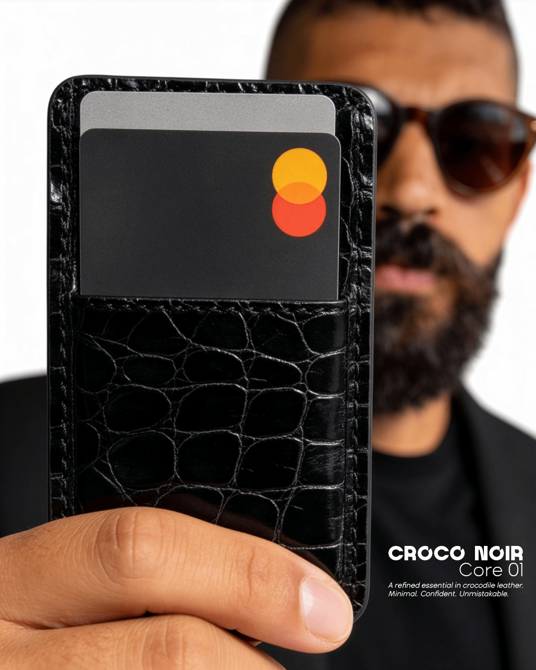 Croco Noir Core 01 Card Holder - Orimal