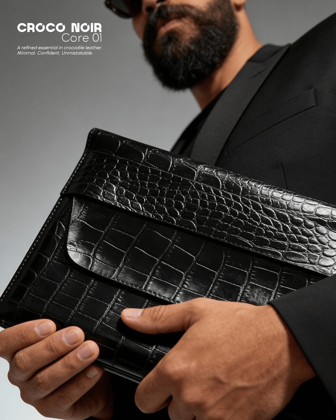 Croco Noir Core 01 laptop sleeve - Orimal
